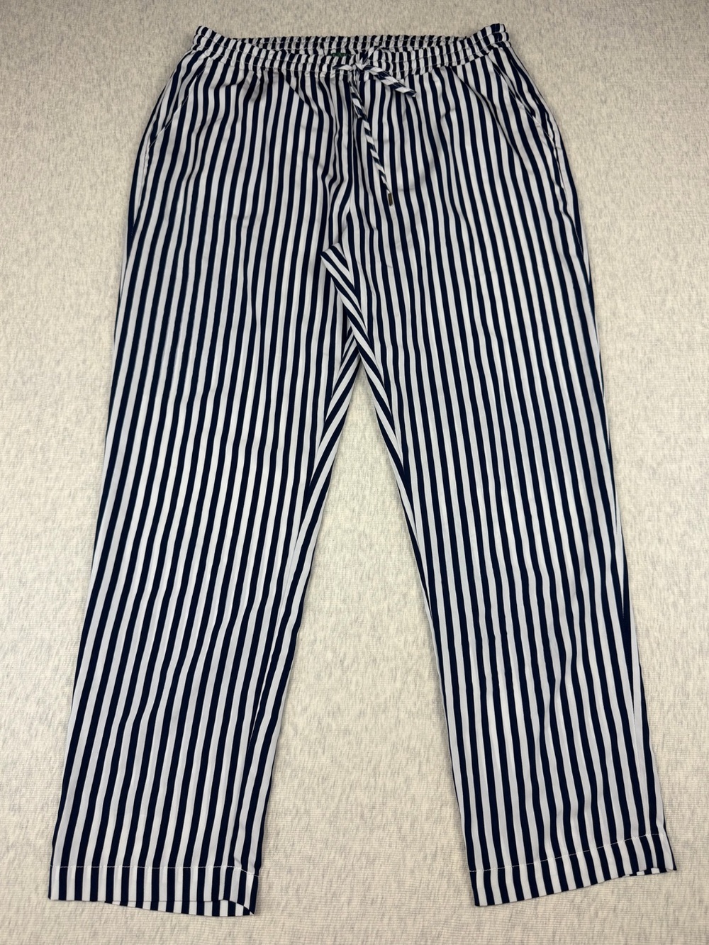 Lauren Ralph Lauren Petite Striped Pull-On Pants Navy White Size 8P - Picture 2 of 11